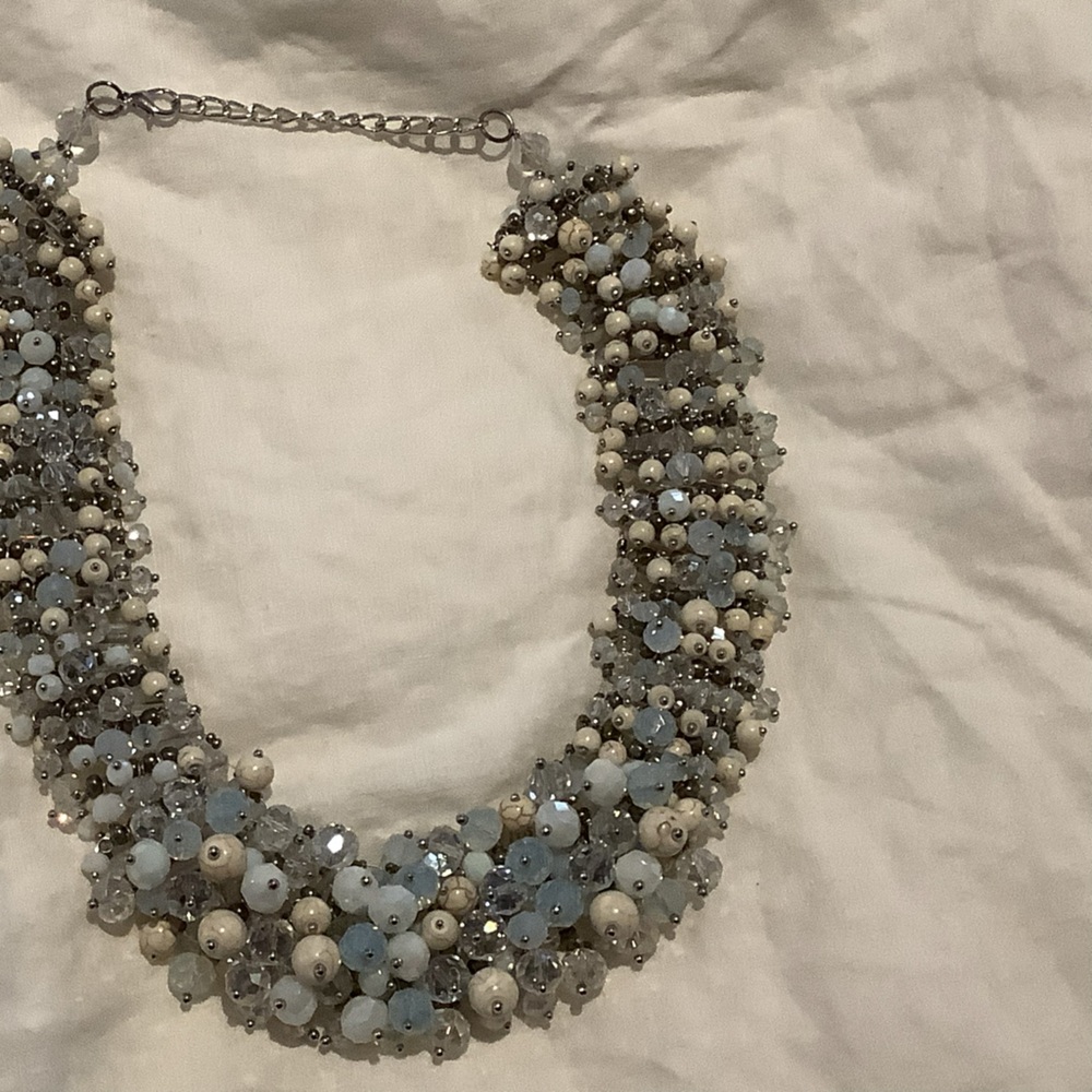 Beautiful, uniquely coloured, beaded collar necklace.